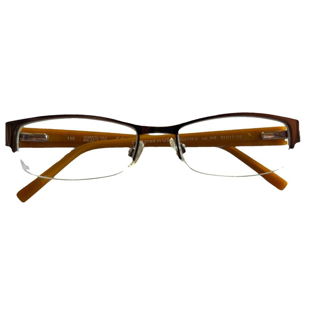 Kenneth Cole Eyeglasses Frames REACTION KC0739-2 Col.048 53-17-135 Orange Unisex